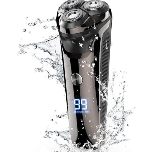 Electric Shaver Rotary Razor Beard Trimmer with Pop-up Trimmer IPX7 Waterproof
