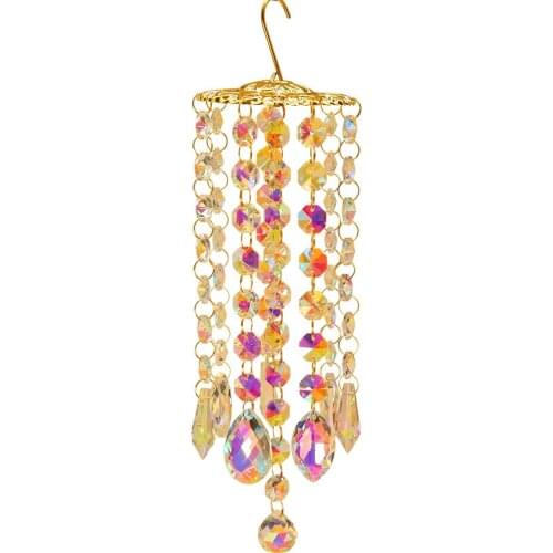 Crystal Wind Chime Hanging Pendant for Outdoor Indoor Garden Window Wedding Curtain Chandelier DIY Decorations Car Accessories