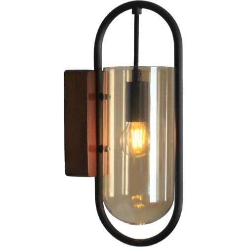 Creative Glass Wall Lamp Bedroom Wandlamp Fashion Iron LED Wall Lights Beside Light Fixtures Staircase Lighting Nordic Sconce