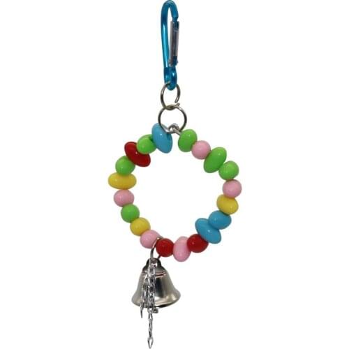 Creative Colorful Bird Swing Toy Metal Ring Bell 4 Style Hanging Cage Pendant Parrot Squirrel Parakeet Bird Training Fittings