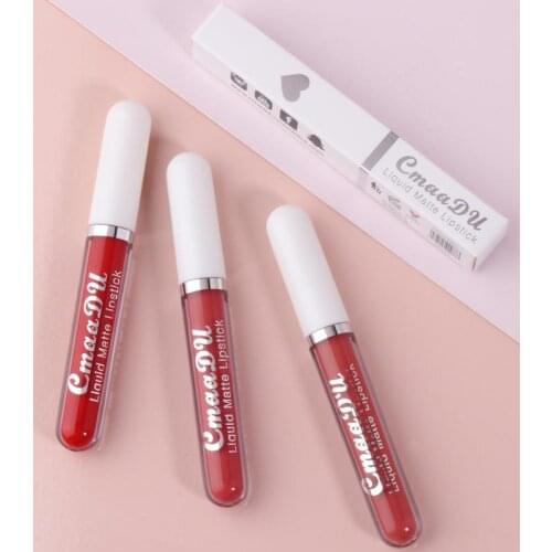 18colors CmaaDu Matte Velvet Lip Glaze Waterproof Long Lasting Lipsticks Moisturizing Not Easy To Fade Lip Gloss Lipstick TSLM