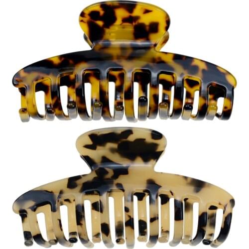 2 Pieces Celluloid Leopard Cheeta Printing Hair Claw Clips for Women Hair Jaw Clips Girls Accessories