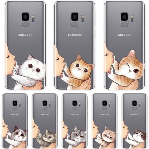 Soft Phone Case For Samsung Galaxy Note 9 8 5 4 Kiss Cat Silicone Back Cover For Samsung Galaxy S8 S9 Plus S5 S6 S7 Edge Case