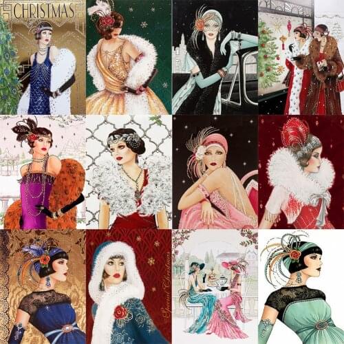 Ladies 5D DIY Full Round Drill Rhinestones Diamond Painting Mosaic Kits Art Craft Home Decor Gifts