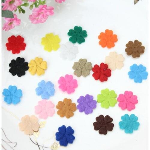 Set of 1000pcs rainbow color felt pack die cuts flower blossoms confetti applique wholesale free shipping 18mm by0130