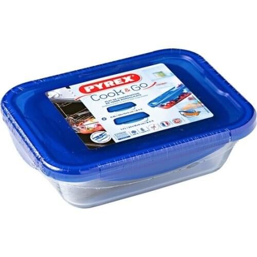 Set of lunch boxes Pyrex Cook & Go (2 pcs) Transparent Borosilicate Glass