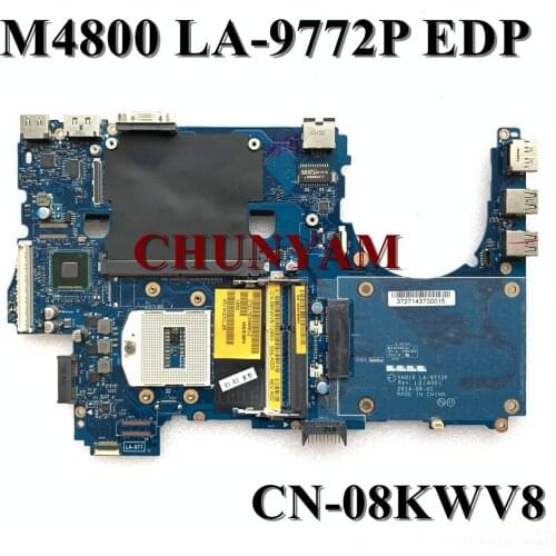 LA-9772P For Dell Precision M4800 Laptop Motherboard EDP CN-08KWV8 8KWV8 Mainboard 100%Tested
