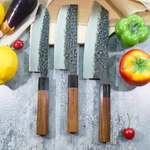 Handmade Butchen Knife Japanese Kitchen Knives Chef Cooking Tools Wood Handle Slicing Stainless Steel Meat Cleaver Cooking Tool