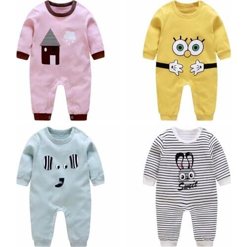 Baby Bodysuit Autumn Newborn Pajamas Long Sleeve Creeper For Baby Boys Girls Cotton Toddler Infant Clothes