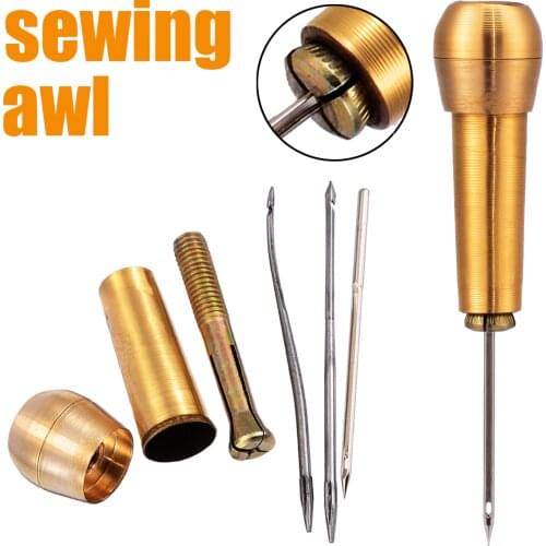 1 Set Canvas Leather Tent Shoes Sewing Awl Taper Repairing Tool Sets Hand Stitching Leathercraft Needle Kit