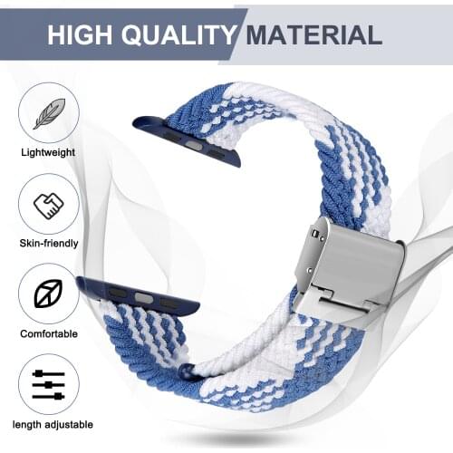 Sport Solo Loop Strap for AppleWatch 6 Band 44mm 40mm Accessories Nylon WristBand Bracelet Adjustable Braided Watchband