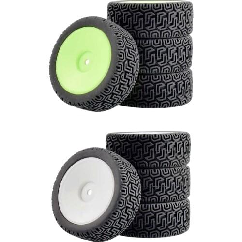 RC Car Rubber Tires & Wheels Rims 12mm Hex Hub for WLtoys 144001 and 1/18 1/16 1/10 Car Tyre(4-Pack)
