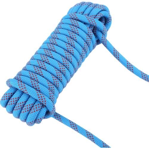 Outdoor Climbing Rope 12mm Heavy Duty Paracord Panchute Lanyard With Carabiner Camping Survival Equipment Climbing Accessories