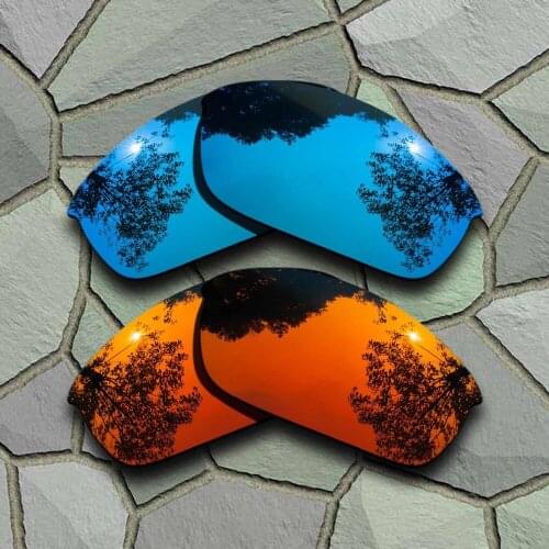 Sky Blue&Red Orange Sunglasses Polarized Replacement Lenses for Oakley Flak Jacket