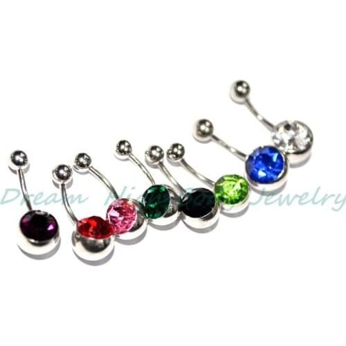 Mixed Color Navel Piercing Banana Belly Bar 316L stainless steel Big Ball 10mm 14G Free Shipping