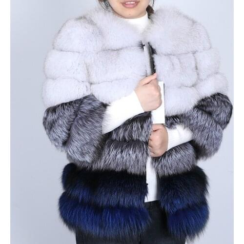 Vogue New Brand New Luxury Fashion Real Fur Coat Winter Jacket Women Natural Fox Fur Long Outerwear Thick Warm Streetwear