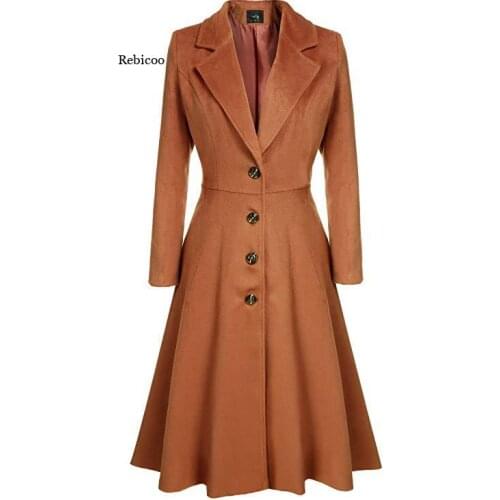 Vintage Trench Women Coats Autumn Winter Windbreaker Elegant Office Lady England Style Overcoats Casual Long Coat Plus Size