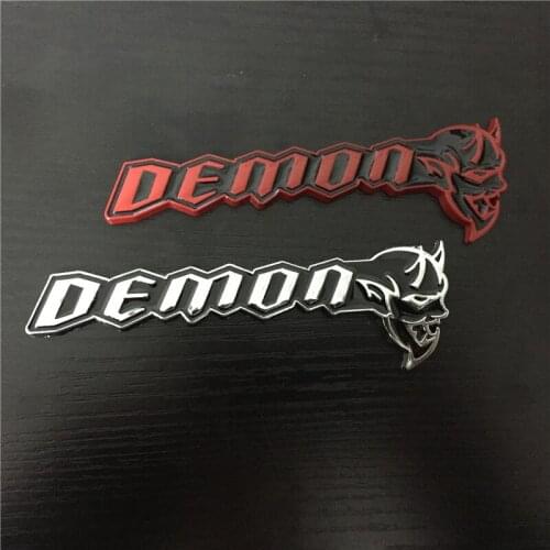 1 Pcs Car Auto 3D Skull Metal Black Emblem Badge Decal Sticker fit for Dodge Red/Black