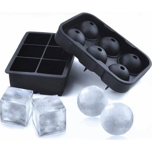 1PC Large Size 6 Cell Ice Ball Mold Silicone Ice Cube Trays Whiskey Ice Ball Maker 6 Silicone Molds Maker For Party Bar QA 104