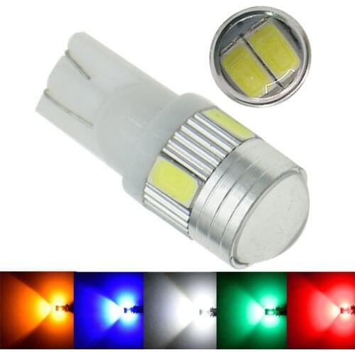 2pcs T10 W5W 194 168 Car LED Reading Light Bulbs License Plate Clearance Lamp 5630 6SMD White Red Yellow Blue Green DC12V