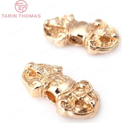 6PCS 17*8.5MM 24K Champagne Gold Color Brass Buddha Bracelets Spacer Beads High Quality Diy Jewelry Findings Accessories