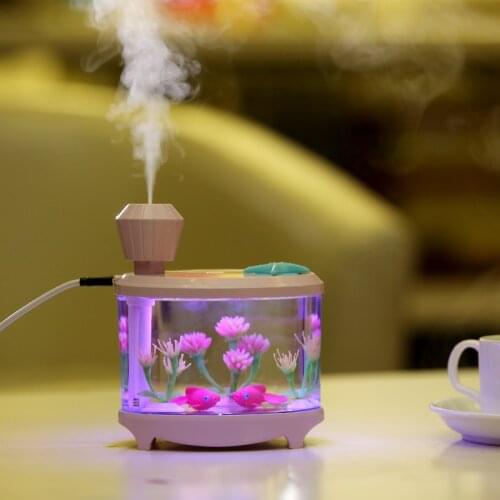 460ML USB Humidifiers with LED Night Light Fish Tank Air Humidifier Diffuser Mist Maker Atomizer Best Gift 4 Colors