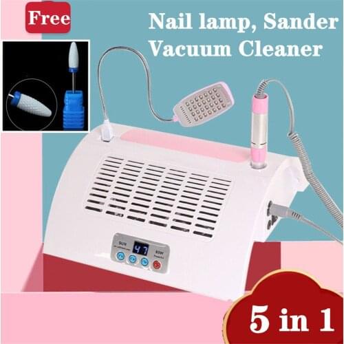 5 In 1 Nail Dryers Lamp Electric Manicure Dril Vacuum Cleaner Gel Nail Lamp Led UV Nail Lamp Manicure Lamp Drying Gel Polish LED