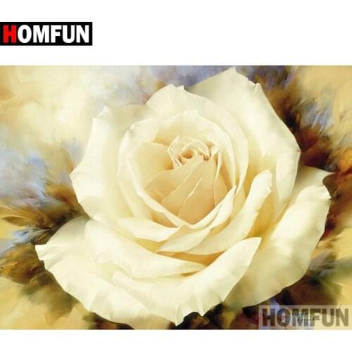 HOMFUN 5D DIY Diamond Painting Full Square/Round Drill "Rose flower" Embroidery Cross Stitch gift Home Decor Gift A07860