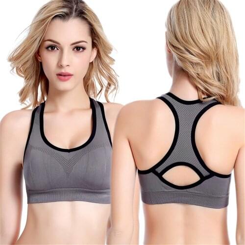 Hollow-out vest-style sports underwear seamless high-intensity shock-proof running sports bra D6177