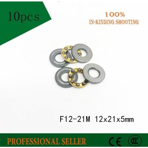 Free shipping 10 pcs F12-21M high quality thrust ball bearing 12x21x5mm Plane thrust ball bearings for 12mm shaft 12*21*5mm
