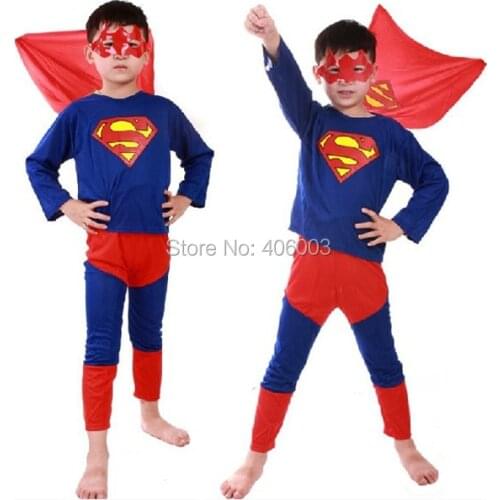 Free shipping new kids super-man costume halloween christmas super-man clothes gift