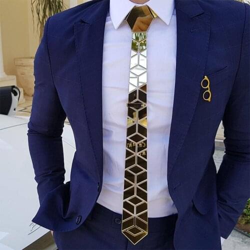 Bling Blue Neckties Floral Pattern Mirror Skinny Ties Luxury Fashion Accessories Wedding Groom Necktie Blue Causal Style