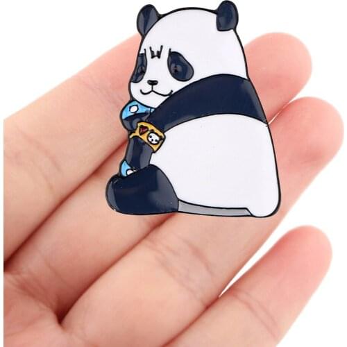 DZ1951 Jujutsu Kaisen Pins Japanese Anime Icons Panda Enamel Pins Brooches Badge Cute Lapel Jewelry Kids Friends Birthday Gifts