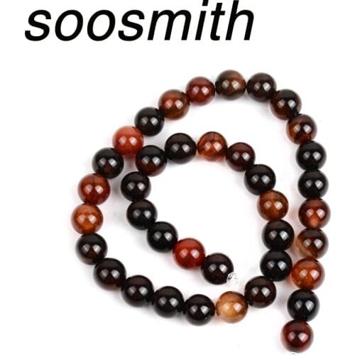 Soosmith 4/6/8/10/12mm Natural Stone Beads Round Loose Spacer Beads For Jewelry Making Diy Bracelet Necklace Pendant Gift