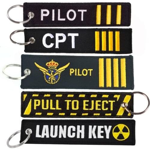 5 PCS Pilot Key Chains Embroidery Launch Key Ring Chain for Aviation Gifts Remove Before Flight Fashion Jewelry Accessories