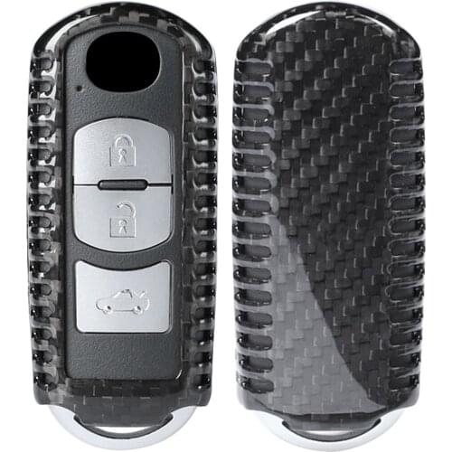 Carbon Fiber 3Buttons Key Fob Case Covers Replacement For Mazda 3 6 CX-7 MX-5