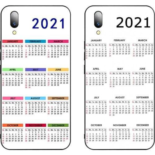 Fashion 2021 Calendar Phone Case For Vivo Y91c Y17 Y51 Y67 Y55 Y7s Y81 Y19 Y97 Y93 V17 vivos5