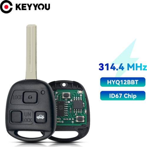 KEYYOU Remote Car Key 3 Buttons ID68 Chip 314.4MHz For Lexus RX330 RX350 RX400h 2004-2006 2007-2009 LS430 ES330 SC430 HYQ12BBT