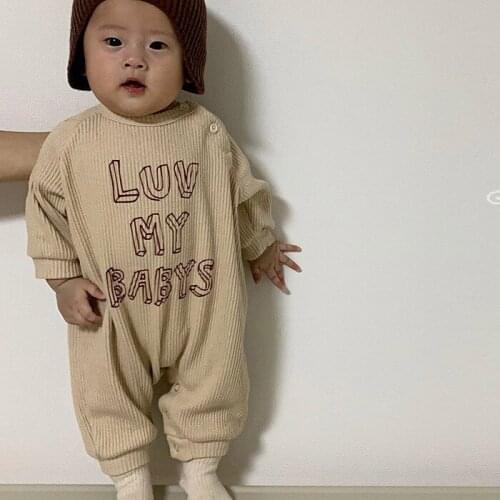 Girls And Boys Rompers Fashion Letter Print Jumpsuit Lovely Infant Clothes 0-24M Autumn Newborn Toddler Baby Long Sleeve Romper