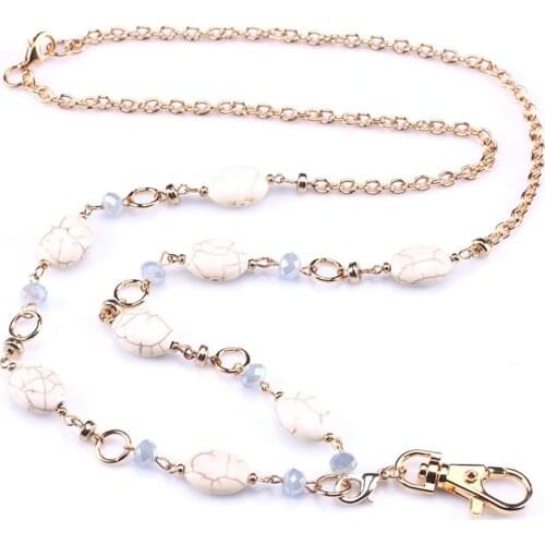 Beads Lanyards Elegant Badge Lanyards with ID Holder Keychain Holder Fashion Necklace Lanyards for Women Girl