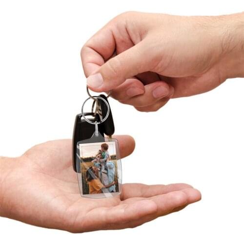 Photo Frame Key Ring 50 Pieces Portable Transparent Picture Frame Ideal Gifts for Students/ Friends