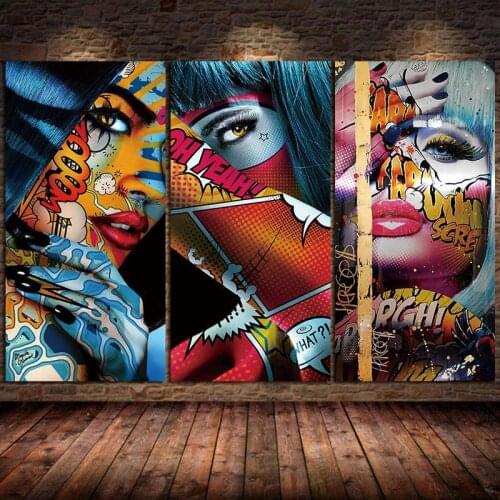 Graffiti Women Portrait Canvas Painting Posters and Prints Wall Art Pictures for Living Room Bedroom Home Decor Cuadros Unframed