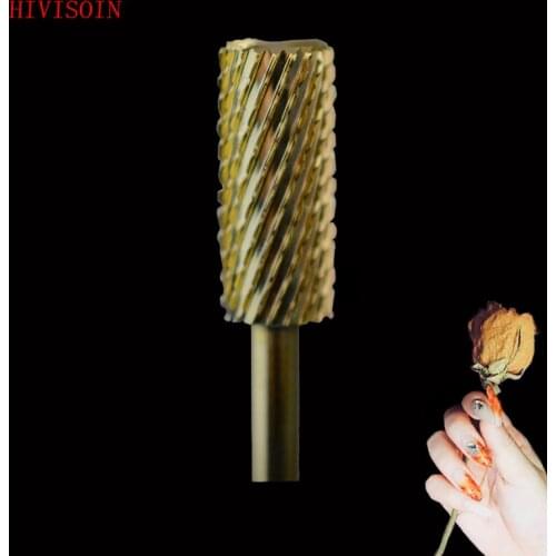 HIVISOIN-5pcs- Carbide Nail Drill Bit - Small Pink&White Bit - (60020040)-Gold