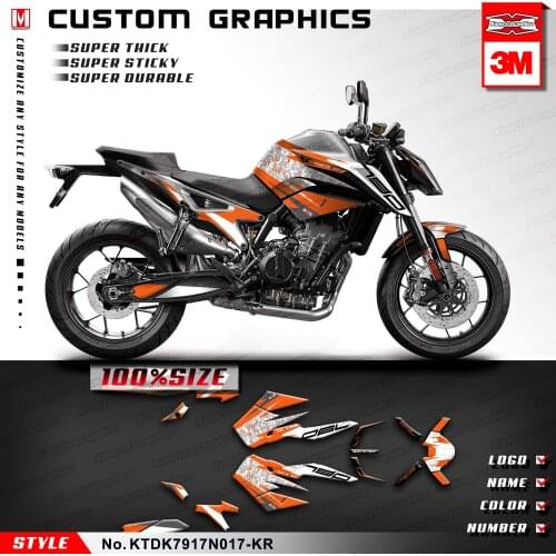KUNGFU GRAPHICS Self Adhesives Custom Sticker Kit for 790 2017 2018 2019 2020 No Seat Cowl Decals Style No.KTDK7917N017-KR