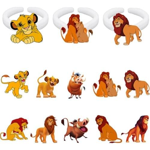 Disney Cute White Ring Lion King Simba And His Parents Anime Characters Lion King Ring New Ring Resin Acrylic Ring