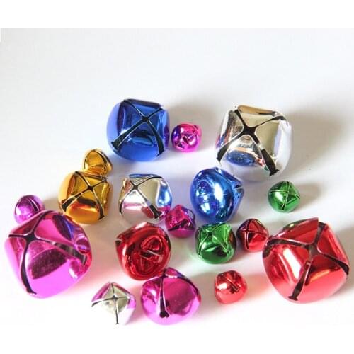 20pcs/lot 12/15/20/25/30mm Mix Colors Iron Jingle Bells Charm For Christmas Decoration Supplies Gifts Jewelry Pet Accessories