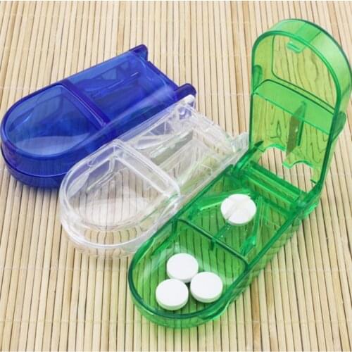 Pill Cutter Box Portable Convenient Storage Box Tablet Cutter Splitter Medicine Pill Holder Pill Cutter Pill box pillendoosje