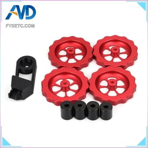 Aluminum Solid Spacer Solid Bed Mount Strain Relief Bracket + Knob Leveler M4 Thread Twist Leveling For CR-10/ CR10S