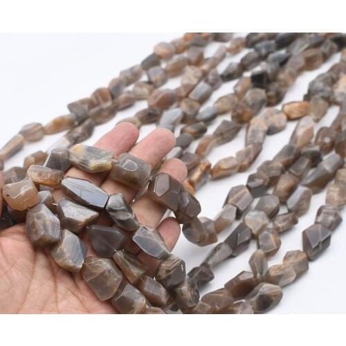 15.5” Natural irregular Black SunStone Loose Beads For Jewelry Making 13-15x18-22mm Round Beads DIY Bracelet Necklace 15.5