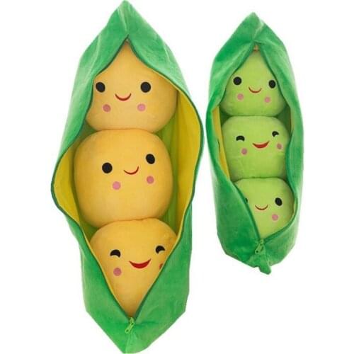 25CM Cute Kids Baby Plush Toy Pea Stuffed Plant Doll Kawaii For Children Boys Girls gift High Quality Pea-shaped Pillow Toy